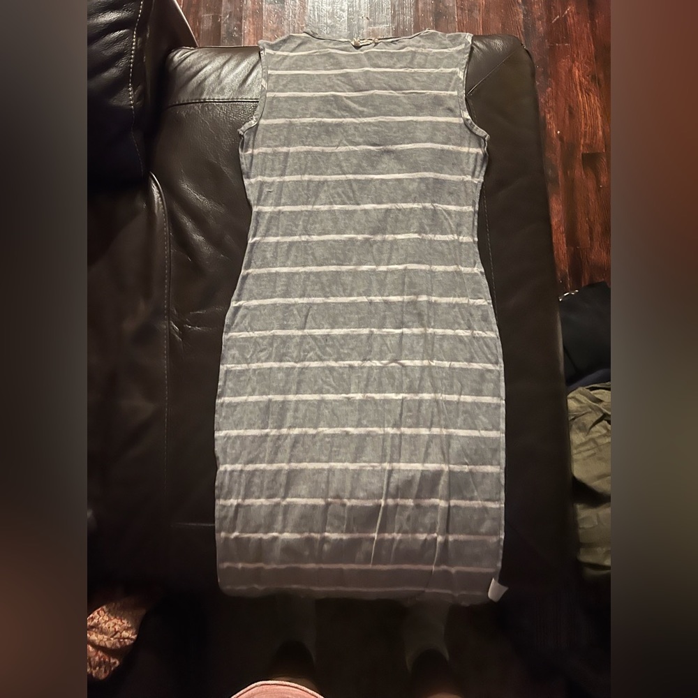 Grey & White Stripped One Day Dress